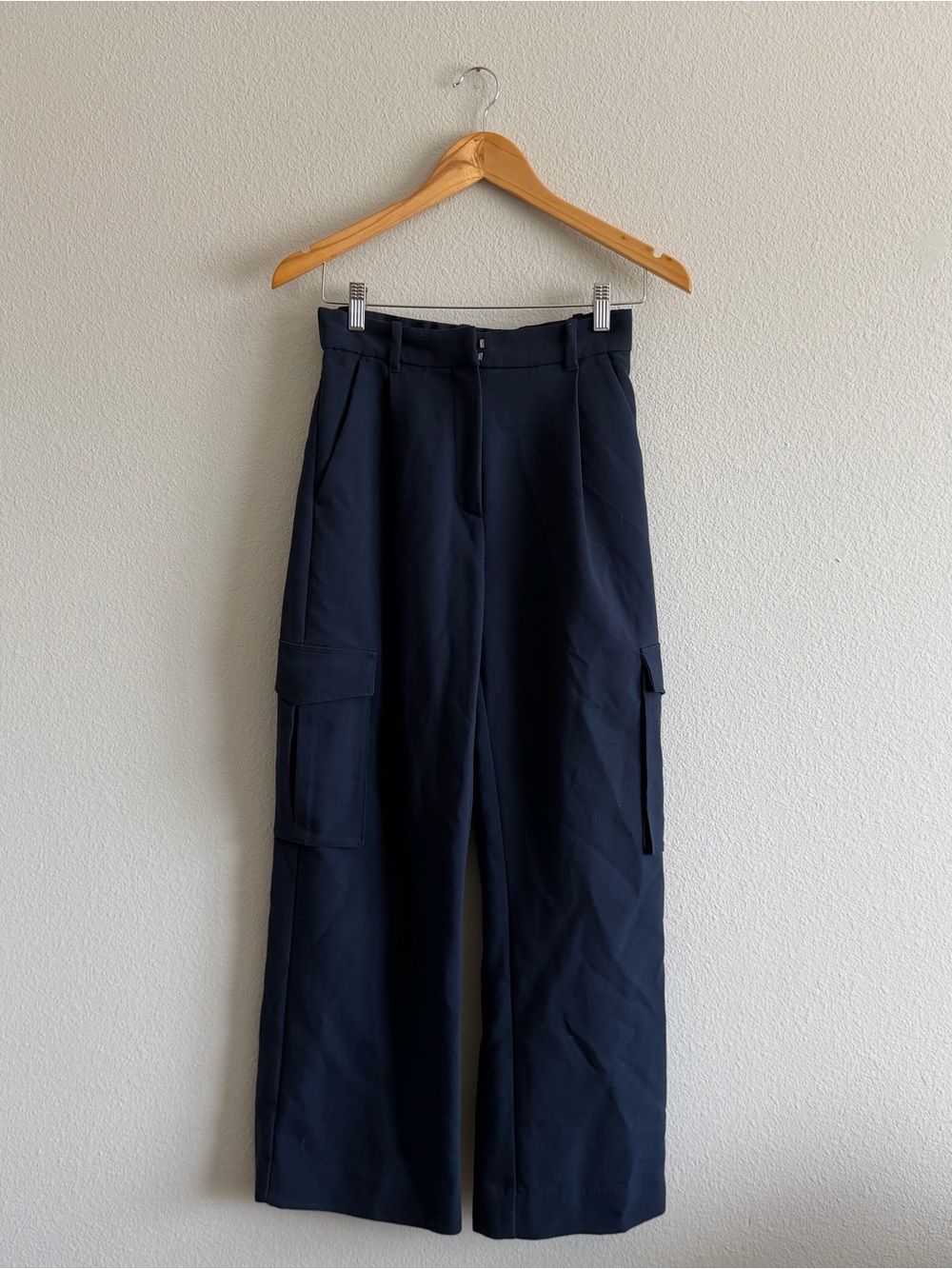 Abercrombie&Fitch Women's Navy Wide-Leg Cargo Pants